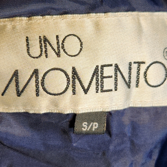 Uno Momento Red & Navy Hooded Zip & Snap Coat Size Small - Picture 9 of 12